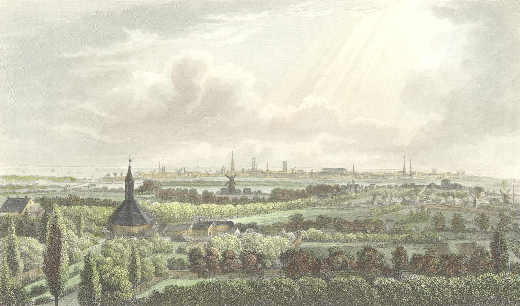 DENMARK. Copenhagen. Kelly Barclay 1840 old antique vintage print picture